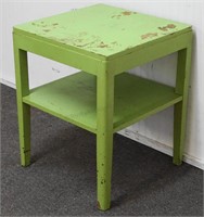 Shabby Lime Green Old Oak Side Table
