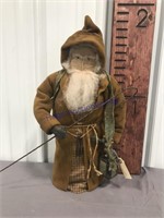 primitive stuffed man w/ shepards hook and lantern