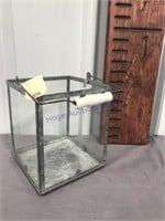 Galvanized lantern box with glass sides