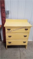 Wooden yellow dresser 3 drawer