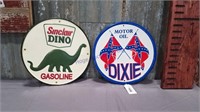 2 metal signs Dixie 12 round