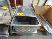 12 x 21 x 6 Stainless Pan w/Strainer and Lid