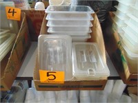 Plastic Food Containers w/5Lids