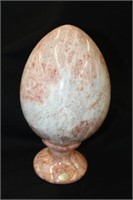Pink Onyx Egg on Base 10.5"tall