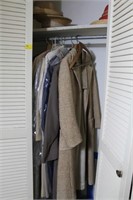 CONTENTS OF ENTRYWAY CLOSET: COATS AND JACKETS