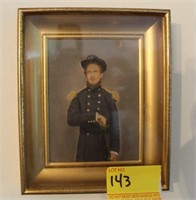 HAND PAINTED PORTRAIT OF A UNION SOLDIER FRAMED -
