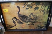 ASIAN STYLE PAINTED SERVING TRAY - GEESE