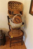 WALNUT SIDE CHAIR WITH ASSSORTED BASKETS CHAIR