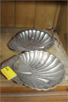 2 SILVER PLATE SHELL PATTERN DISHES