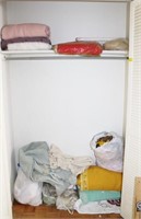 CONTENTS OF CLOSET - BLANKETS, ETC.