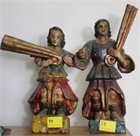 2 PAPER MACHE FIGURINES