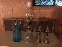 Oil lamps and Seltzer bottle