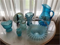 Vintage Blue Glassware Lot