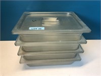 1/2 Size Containers x 2.5" Deep x 4 with Lids