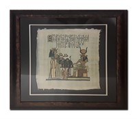 Egyptian Print on Papyrus Paper in Stunning Frame