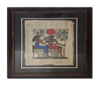 Egyptian Print on Papyrus Paper in Stunning Frame