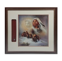 Native American Themed Framed Print With Accompany