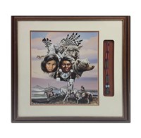 Native American Themed Print With Accompanying Nec