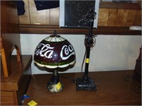 2 lamps (1 is Coca-Cola)
