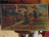 Metal flower seeds advertising sign