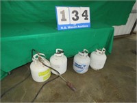 PROPANE TORCH WITH 4 PROPANE TANKS (SOME HAVE