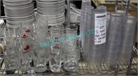 LOT, 1/2 SHELF ASST GLASSES+STACKABLE CUPS
