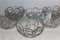 LOT, 8 METAL BREAD BASKETS