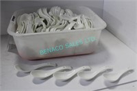 LOT, 1 BIN OF CERAMIC SOUP SPOONS