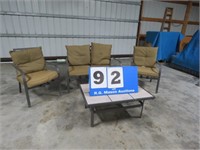 PATIO SET - COFFEE TABLE, 2 CHAIRS, & LOVE SEAT