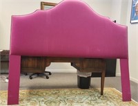 Hot Pink Velour Headboard with Gold Tacking