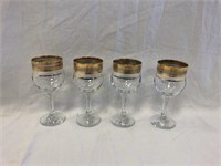 Gold Trim Wine Glasses