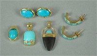 (5) PIECE 14K TURQUOISE JEWELRY GROUP