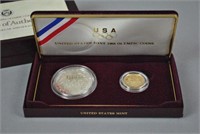 1988 US OLYMPIC COMMEMORATIVE 2-COIN PROOF SET