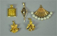 (5) GOLD PENDANTS