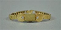 LADIES 14K COVERED BRACELET WATCH WITH DIAMONDS