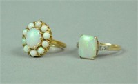 (2) 14K OPAL RINGS