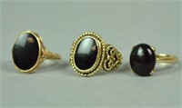 (3) 14K ONYX RINGS