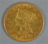 1882 US GOLD CORONET HEAD EAGLE $10 COIN