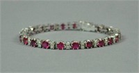 14K RUBY & DIAMOND TENNIS BRACELET