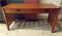 Wood Desk with Decorative Sides