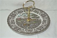 Olde Country Castles handled serving plate