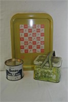 1976 Olympic tin, honey tin and lunch box