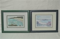 2 signed Horseshoe Bay Bermuda prints