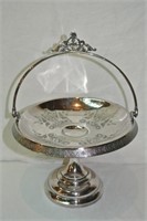 Victorian silver pedestal serving tray