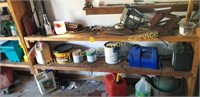 Contents of  Section of Garage Shelves