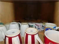 All the cups on the shelf