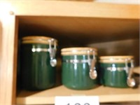 3 piece green canister set