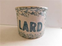"Lard" crock made by Clay City Pottery, Clay