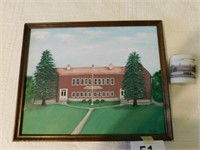 Oil painting, Vermilion Twp. School by Betty