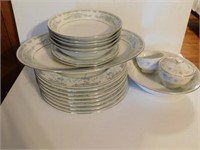Fine china Crown Ming: 5 bowls - platter - 2